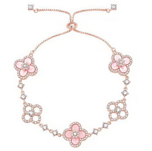 [Regalia jewelry]CLOVER 5 MOTIF PINK BLUE RED WHITE BRACELET