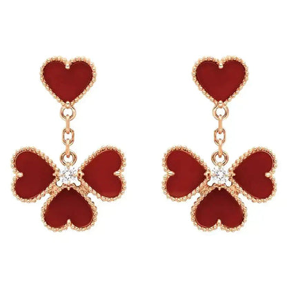 [Regalia jewelry]SWEET CLOVER CARNELIAN EARRINGS
