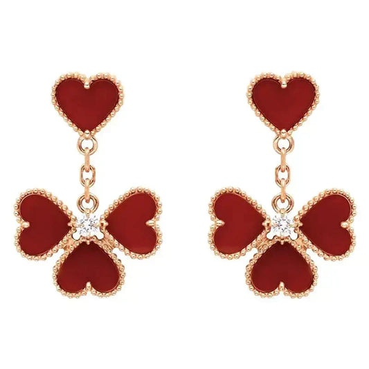 [Regalia jewelry]SWEET CLOVER CARNELIAN EARRINGS