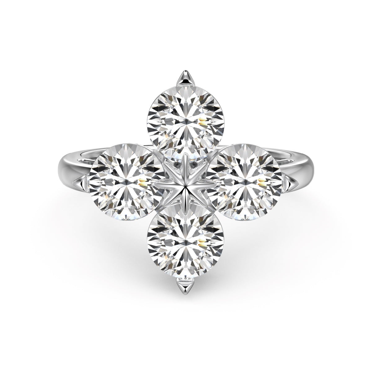 [Regalia jewelry]Four-Leaf Clover Eight-Pointed Star Ring