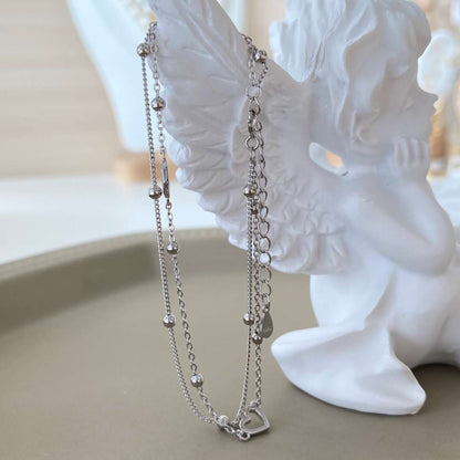 [Regalia jewelry]Dainty Double Layer Love Heart Bracelet