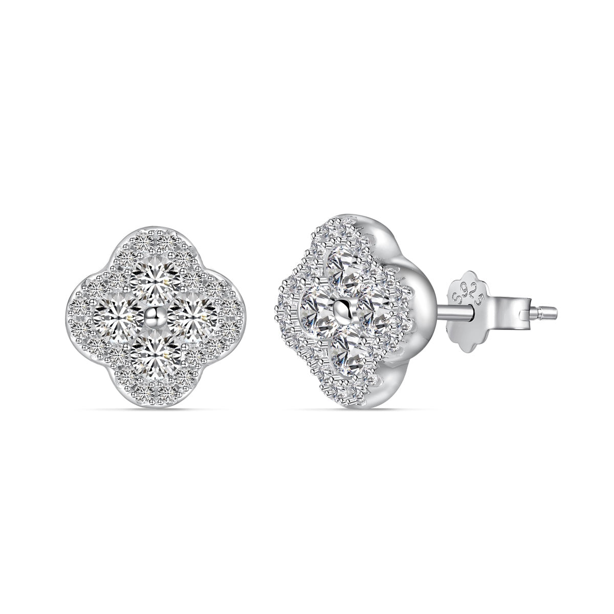 [Regalia jewelry]Four-Leaf Clover Flower Shaped Earrings