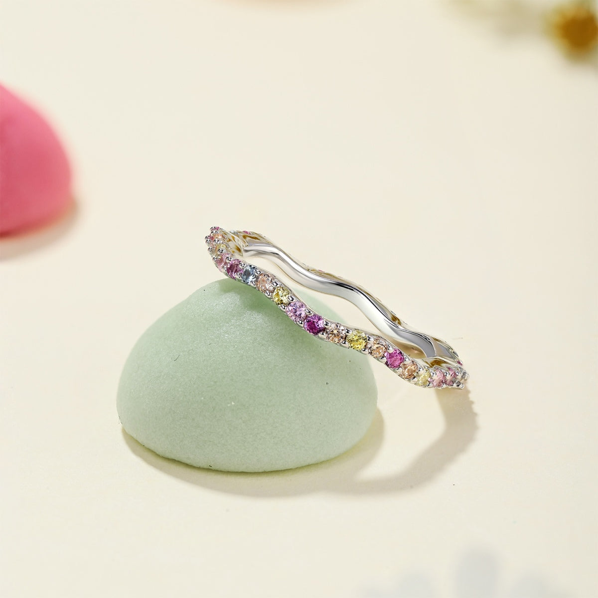 [Regalia jewelry]Dainty Colorful Round Cut Party Ring