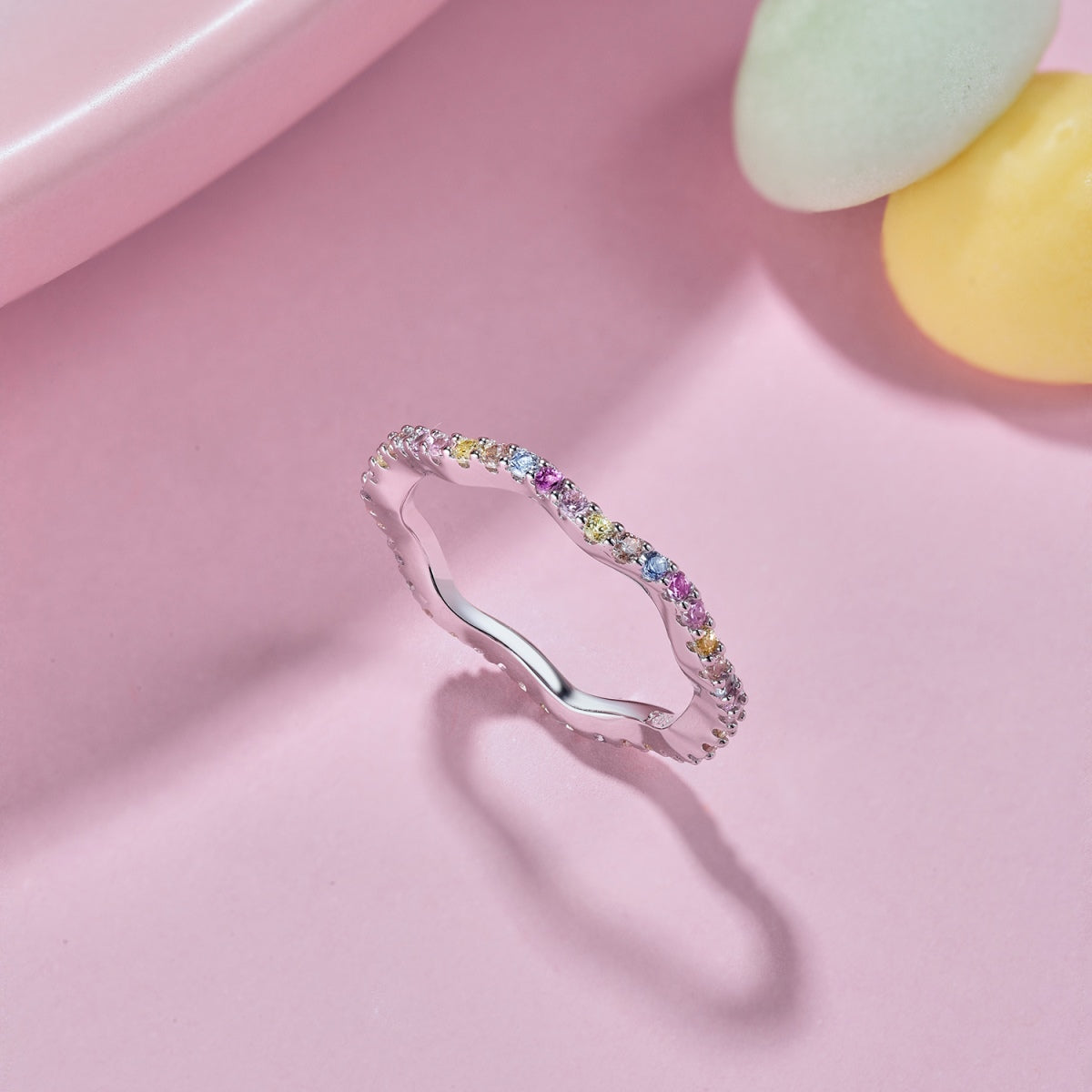 [Regalia jewelry]Dainty Colorful Round Cut Party Ring