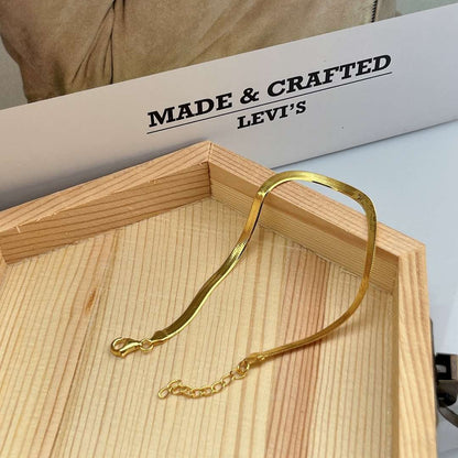 [Regalia jewelry]Flat Snake Bone Chain Blade Necklace