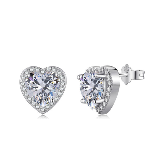 [Regalia jewelry]Sparkling Heart Shape Lover Earrings