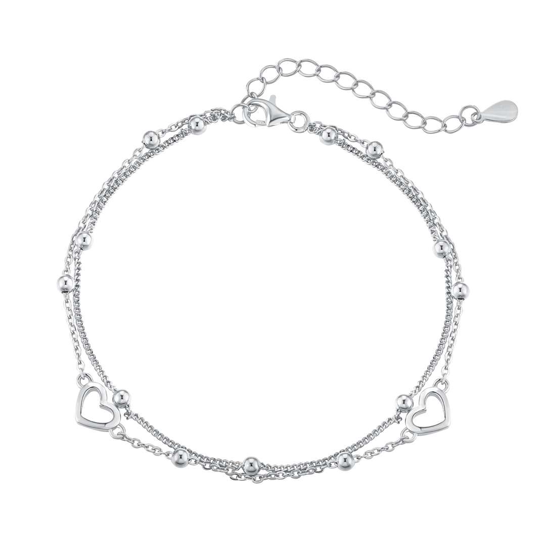 [Regalia jewelry]Dainty Double Layer Love Heart Bracelet