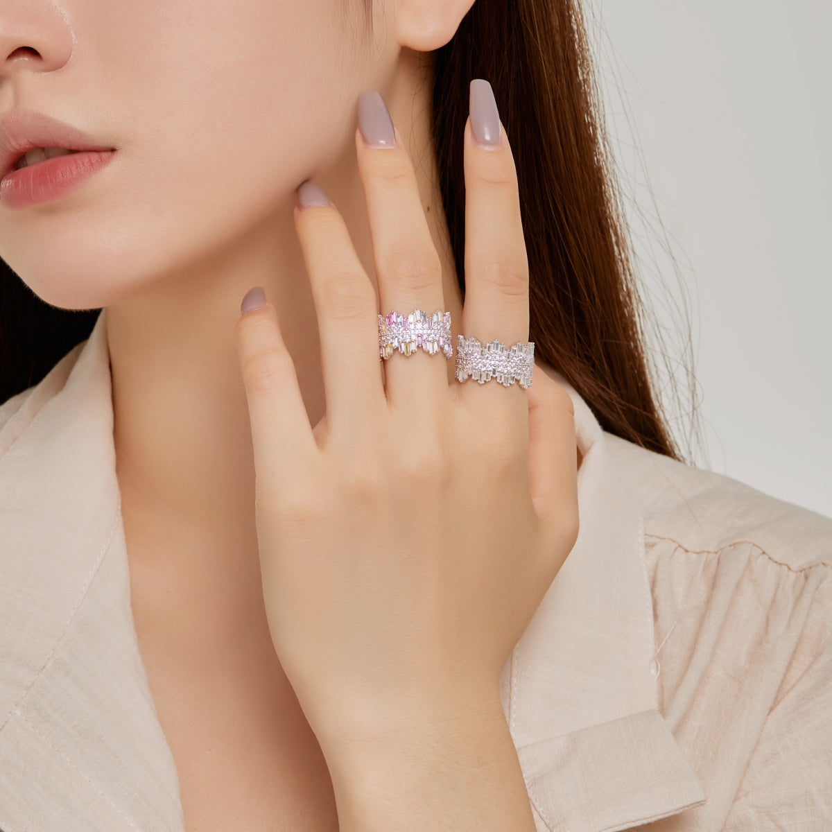 [Regalia jewelry]Luxurious Colorful Radiant Cut Daily Ring