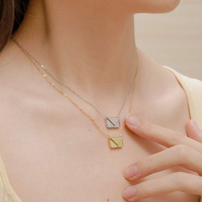 [Regalia jewelry]Envelope Heart Shape Mother's Day Necklace