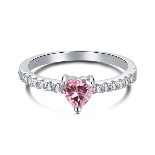 [Regalia jewelry]0.5 Carat CaratEternity Charming Heart Shape Lover Ring