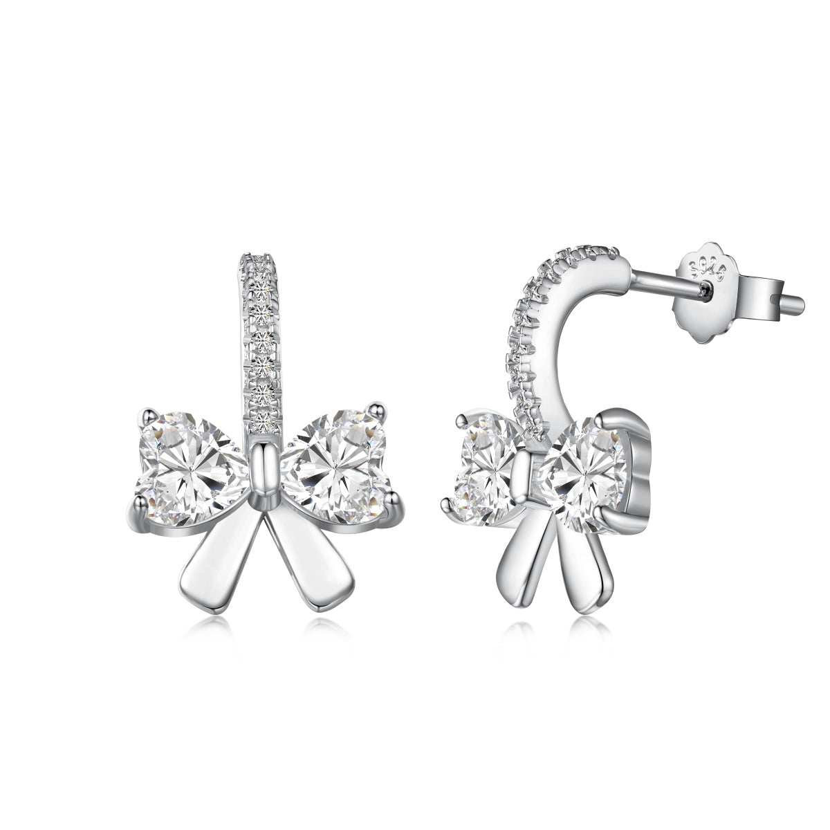 [Regalia jewelry]Exquisite Earrings With Heart-Shaped Bow Design