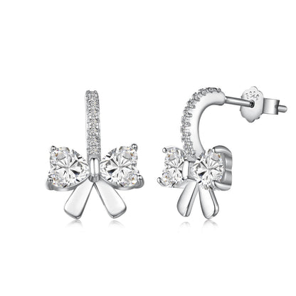 [Regalia jewelry]Exquisite Earrings With Heart-Shaped Bow Design