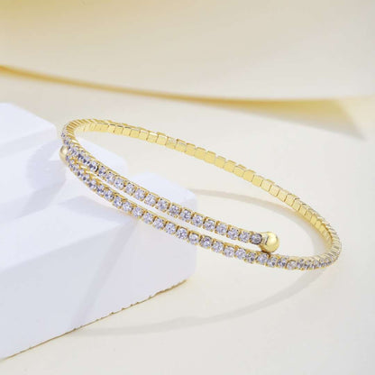 [Regalia jewelry]Row of Diamonds Round Fashion Bracelet