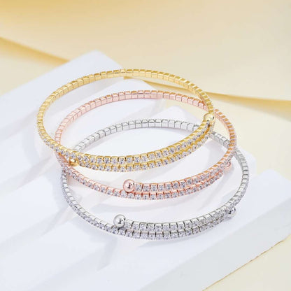 [Regalia jewelry]Row of Diamonds Round Fashion Bracelet