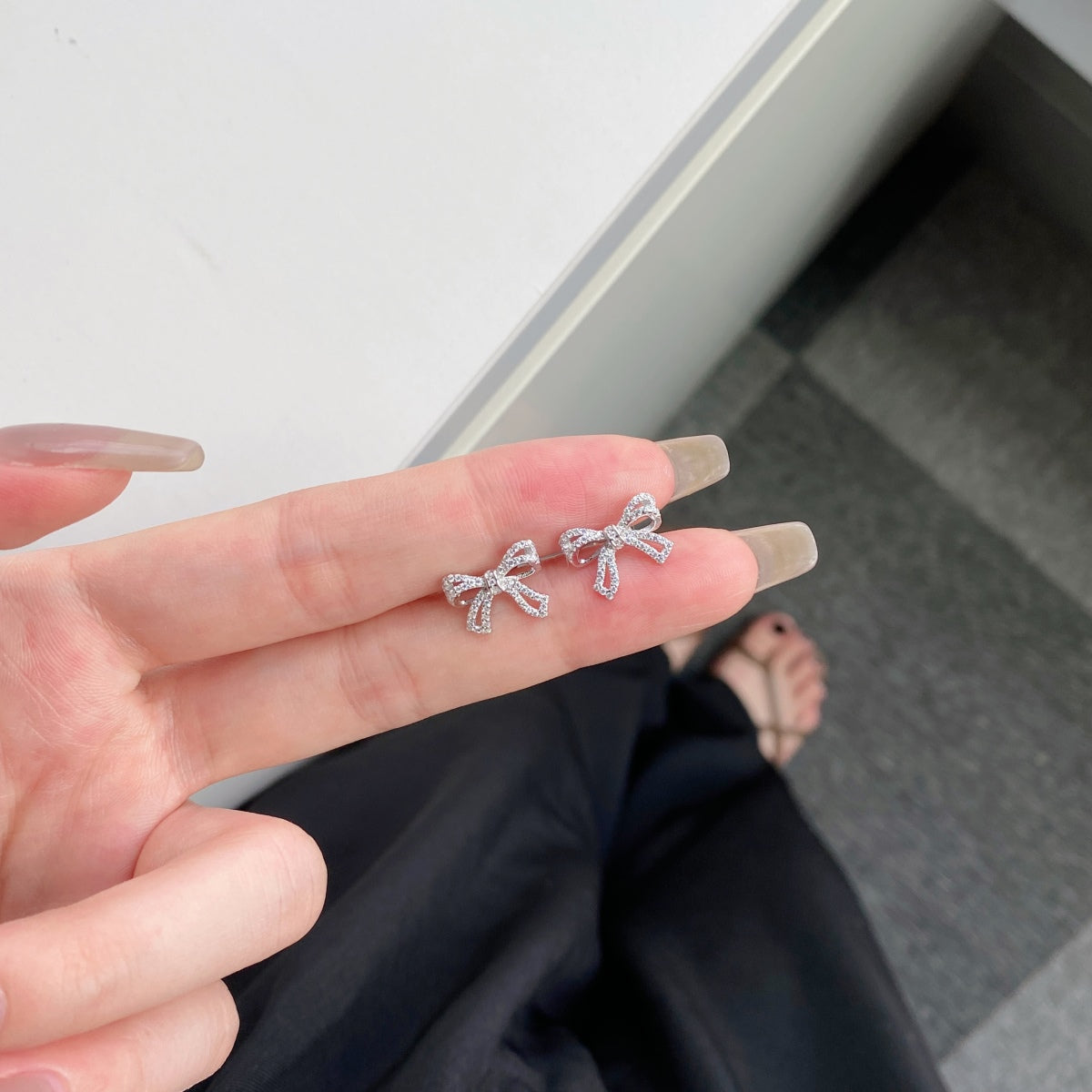 [Regalia jewelry]Dainty Bow Shape Earrings