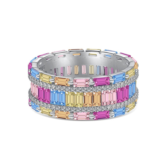 [Regalia jewelry]Dazzling Colorful Radiant Cut Party Ring