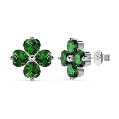 [Regalia jewelry]Four-Leaf Clover Ball Earrings