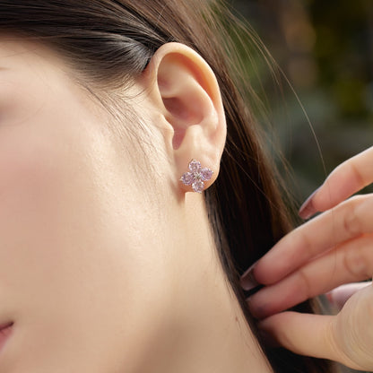 [Regalia jewelry]Four-Leaf Clover Eight-Pointed Star Earrings