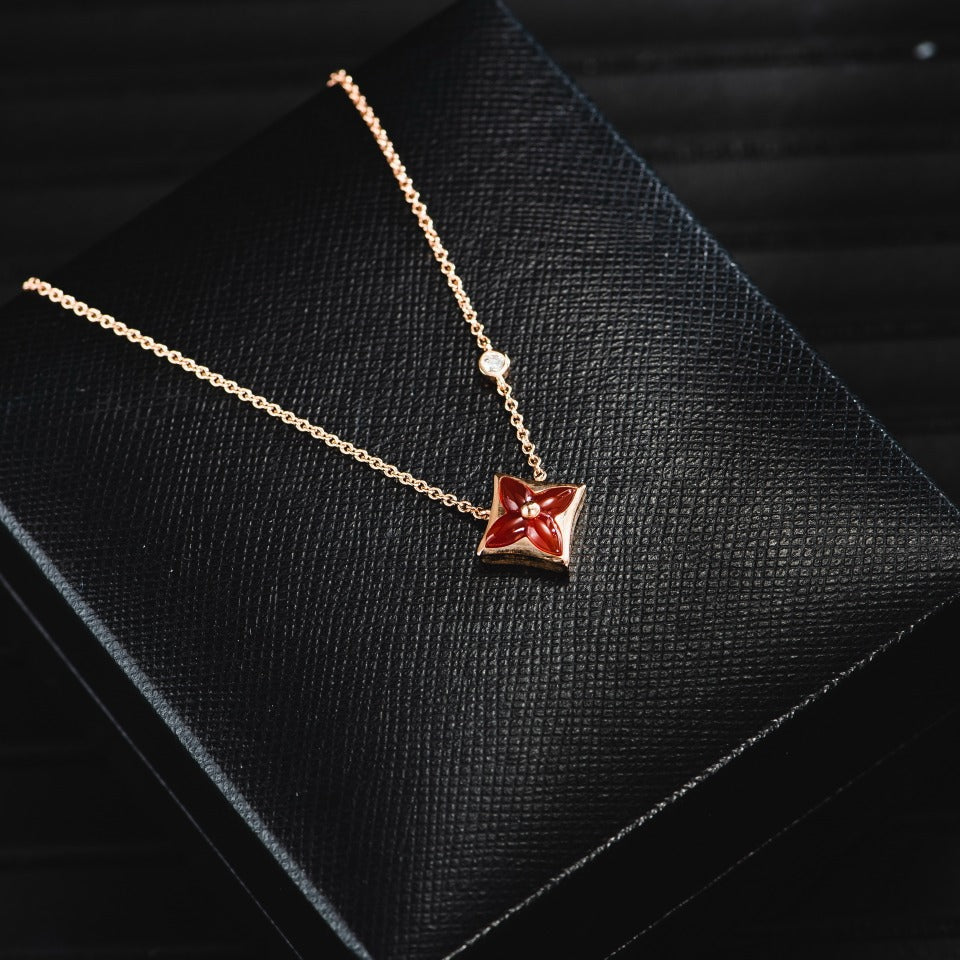 [Regalia jewelry]STAR NECKLACE PINK GOLD 1 DIAMOND