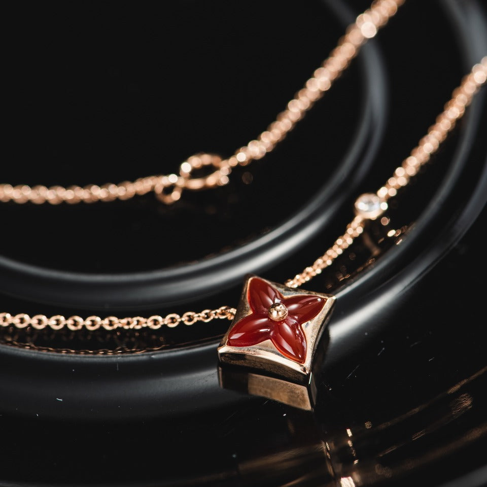 [Regalia jewelry]STAR NECKLACE PINK GOLD 1 DIAMOND