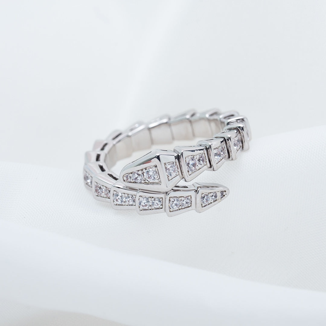 [Regalia jewelry]SERPENTI RING SILVER DIAMOND PAVED 4MM