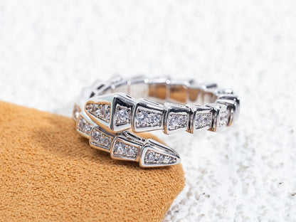 [Regalia jewelry]SERPENTI RING SILVER DIAMOND PAVED 4MM