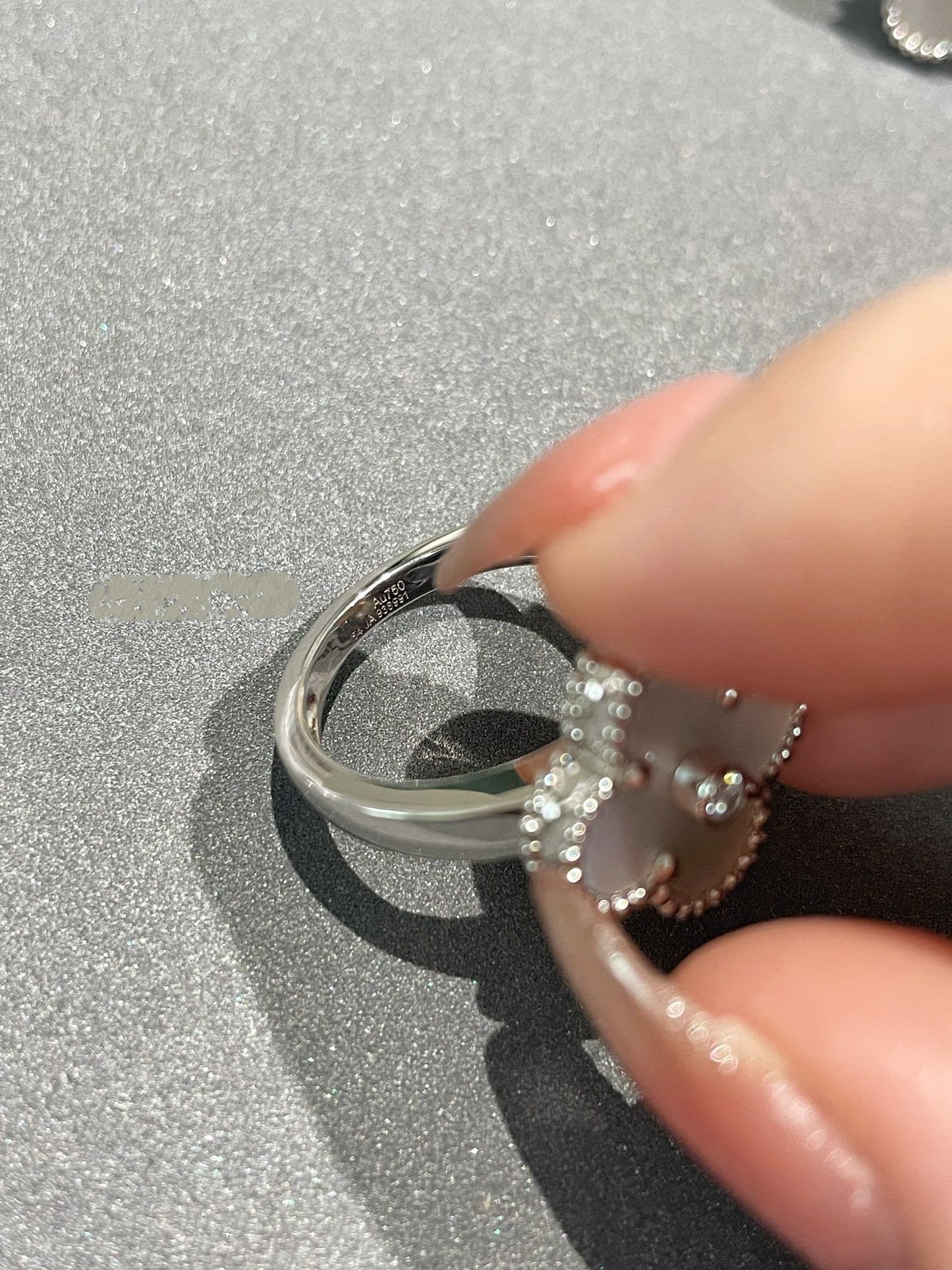 [Regalia jewelry]CLOVER SILVER MOP DIAMOND RING