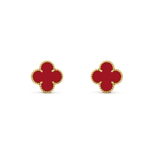 [Regalia jewelry]CLOVER MINI 9.5MM CARNELIAN EARRINGS
