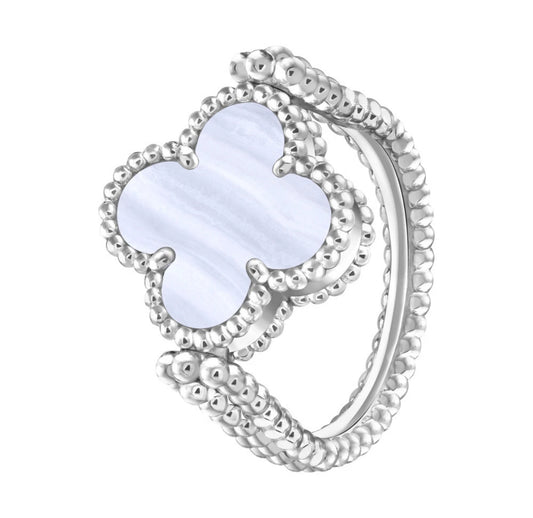 [Regalia jewelry]CLOVER RIVERSIBLE PURPLE CHALCEDONY RING