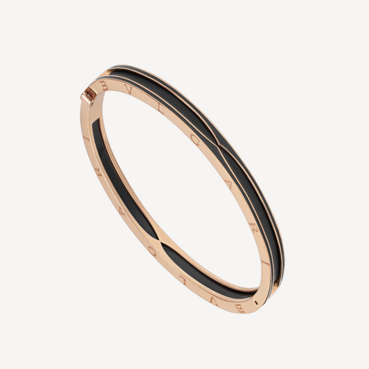 [Regalia jewelry]ZERO 1 PINK GOLD WITH MATTE BLACK CERAMIC BRACELET