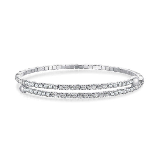 [Regalia jewelry]Row of Diamonds Round Fashion Bracelet