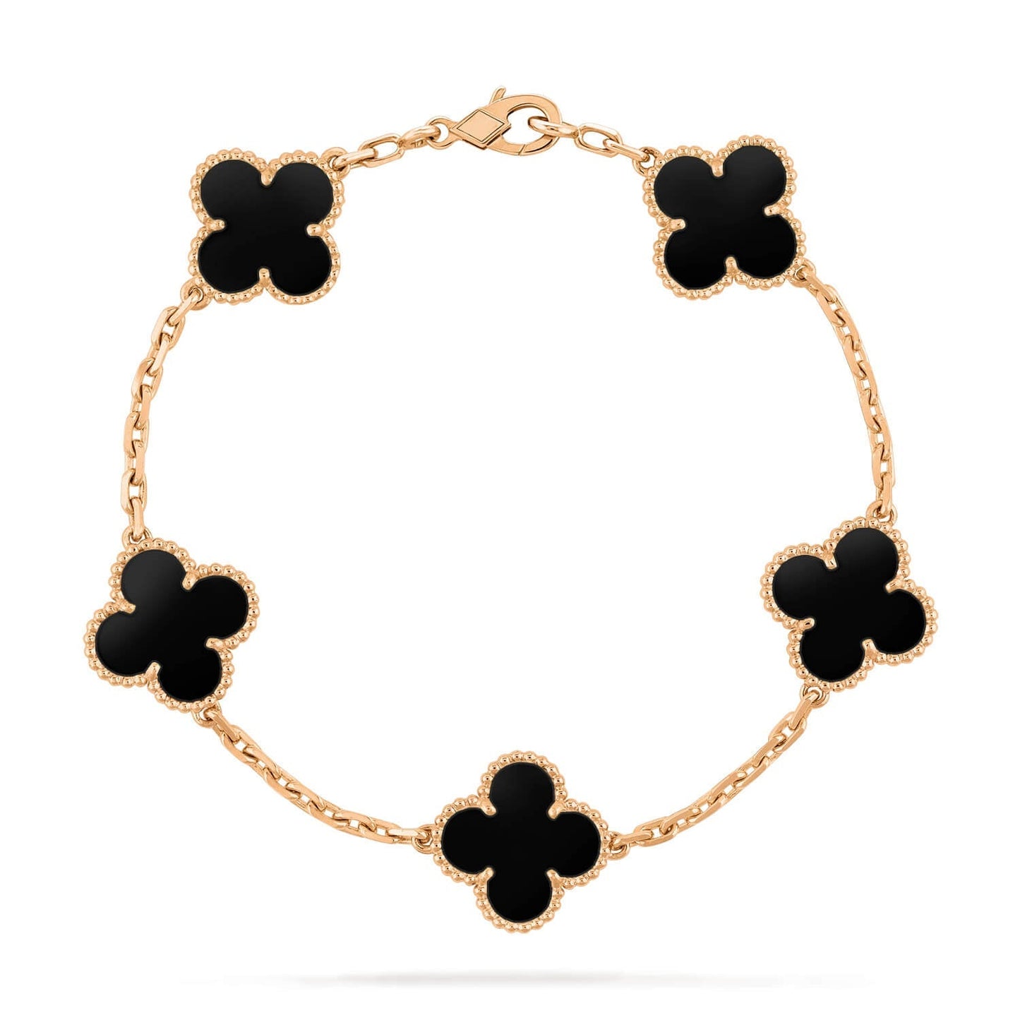 [Regalia jewelry]CLOVER  5 MOTIFS BLACK ONYX BRACELET