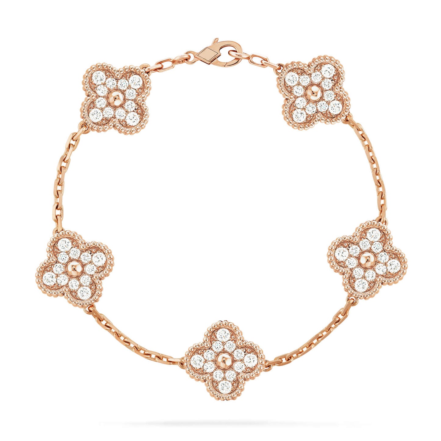 [Regalia jewelry]CLOVER 5 MOTIFS  FULL DIAMOND BRACELET