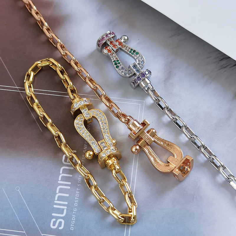 [Regalia jewelry]FORCE LARGE HORSESHOE CLASP  METAL BRACELET