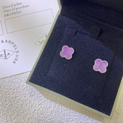 [Regalia jewelry]CLOVER MINI 9.5MM  PURPLE VIOLET EARRINGS