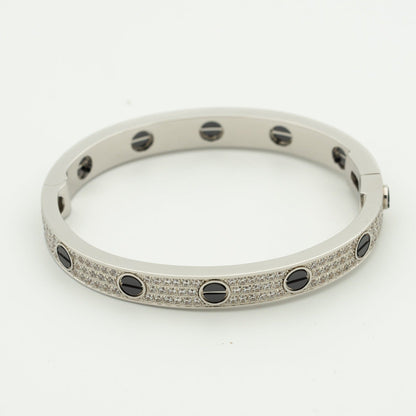 [Regalia jewelry]LOVE BRACELET 6.1MM DIAMOND-PAVED CERAMIC