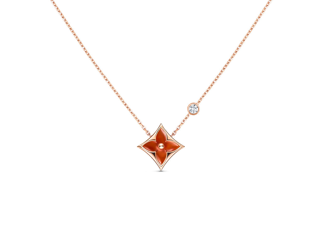 [Regalia jewelry]STAR NECKLACE PINK GOLD 1 DIAMOND
