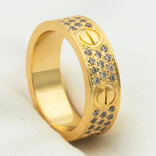 [Regalia jewelry]LOVE RING 5.5MM DIAMONDS PAVED