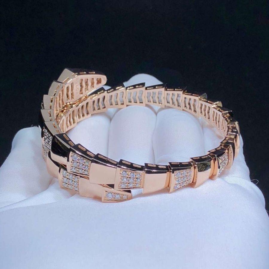 [Regalia jewelry]SERPENTI WIDE BRACELET PINK GOLD DIAMOND