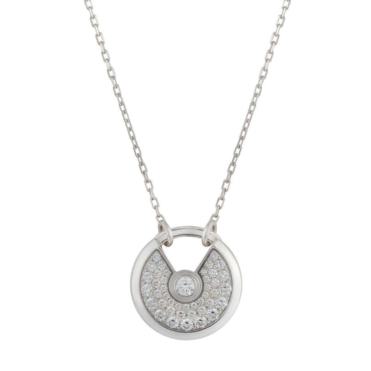 [Regalia jewelry]AMULETTE SILVER FULL DIAMOND NECKLACE