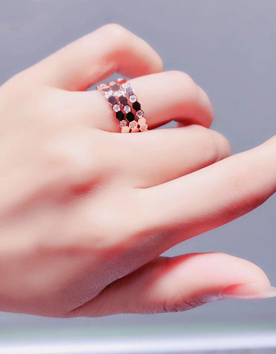 [Regalia jewelry]BEE LOVE RING PINK GOLD DIAMOND
