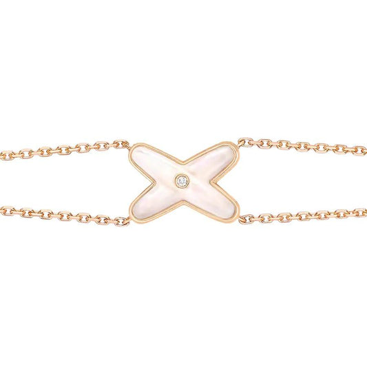 [Regalia jewelry]JEUX BRACELET WHITE MOP PINK GOLD 1 DIAMOND