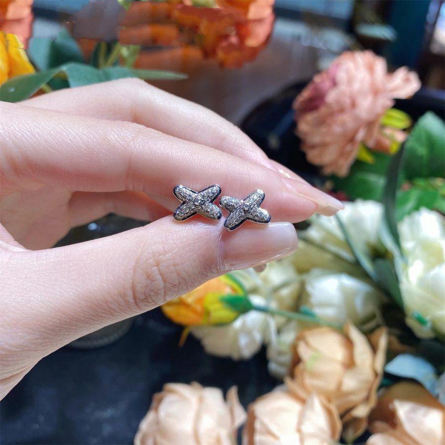 [Regalia jewelry]JEUX DE SILVER DIAMOND EARRINGS