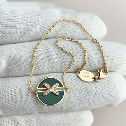 [Regalia jewelry]JEUX DE BRACELET MALACHITE PINK GOLD DIAMONDS