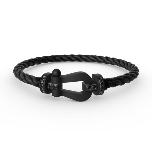 [Regalia jewelry]FORCE LARGE SERIES HORSESHOE BLACK SAMURAI BRACELET