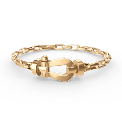 [Regalia jewelry]FORCE LARGE HORSESHOE CLASP  METAL BRACELET