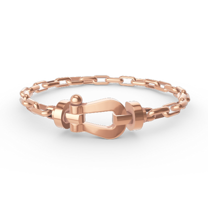 [Regalia jewelry]FORCE LARGE HORSESHOE CLASP  METAL BRACELET
