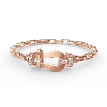 [Regalia jewelry]FORCE LARGE HORSESHOE CLASP  METAL BRACELET