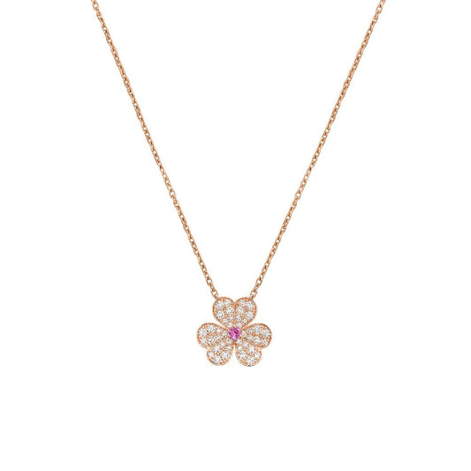 [Regalia jewelry]FRIVOLE ROSE GOLD FLOWER DIAMOND NECKLACE